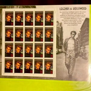 James Dean “Legends of Hollywood” stamps.